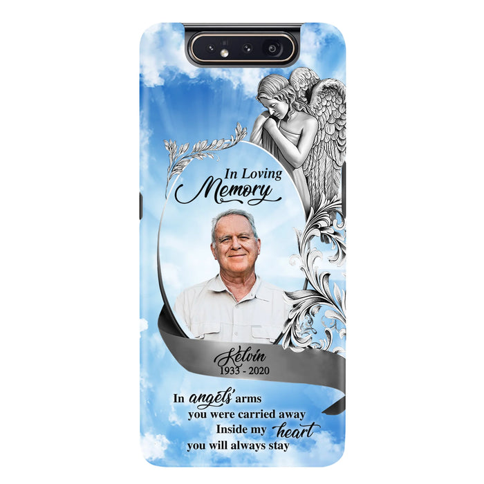Custom Personalized Memorial Photo Phone Case - Memorial Gift Idea for Family - Inside My Heart You Will Always Stay - Case For iPhone/Samsung