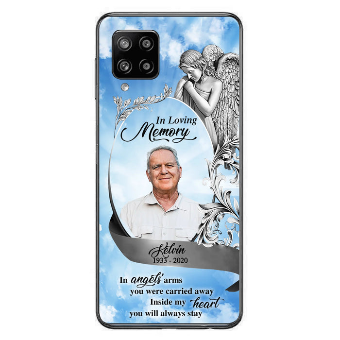 Custom Personalized Memorial Photo Phone Case - Memorial Gift Idea for Family - Inside My Heart You Will Always Stay - Case For iPhone/Samsung