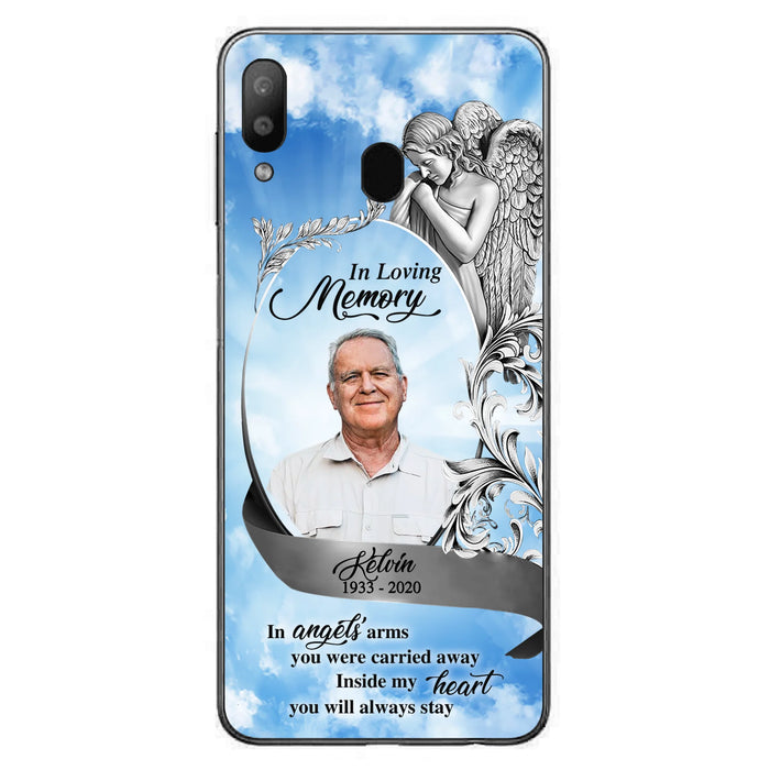 Custom Personalized Memorial Photo Phone Case - Memorial Gift Idea for Family - Inside My Heart You Will Always Stay - Case For iPhone/Samsung