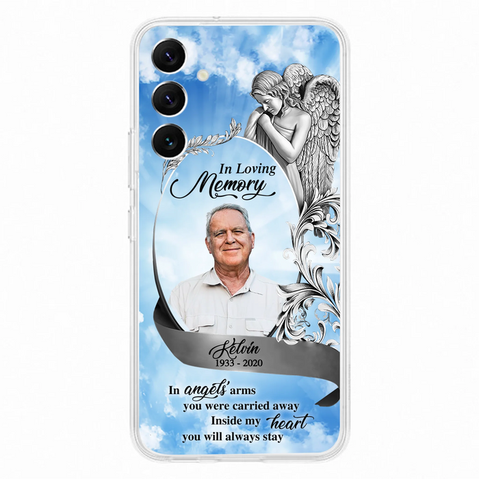 Custom Personalized Memorial Photo Phone Case - Memorial Gift Idea for Family - Inside My Heart You Will Always Stay - Case For iPhone/Samsung