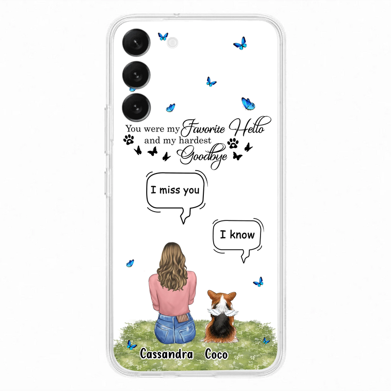 Personalized Pet Phone Case - Upto 4 Pets - Mother's Day Gift Idea For Couple/Dog/Cat Lover - You Were My Favorite Hello - Case For iPhone/Samsung