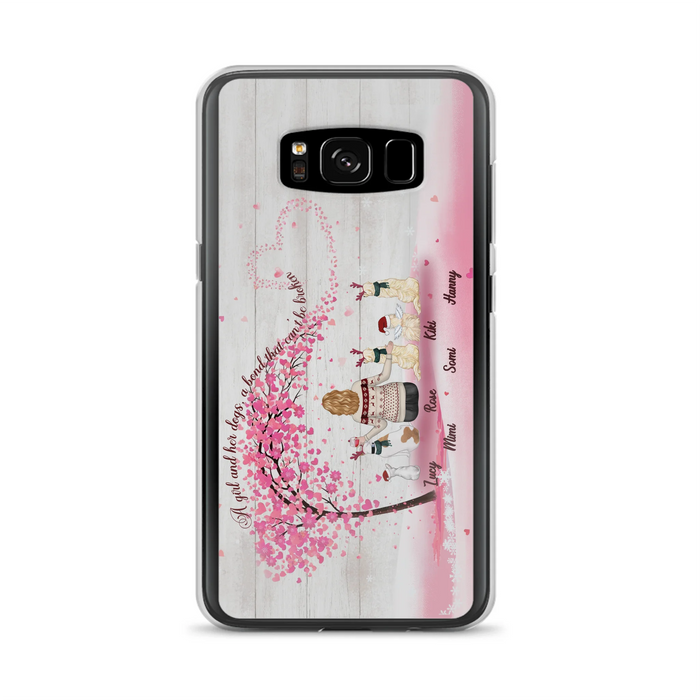 Personalized Dog Mom/Dad Phone Case - Mom/Dad With Up To 5 Dogs - Gift Idea For Dog Lovers - A Girl And Her Dogs, A Bond That Can't Be Broken - Case For iPhone/Samsung
