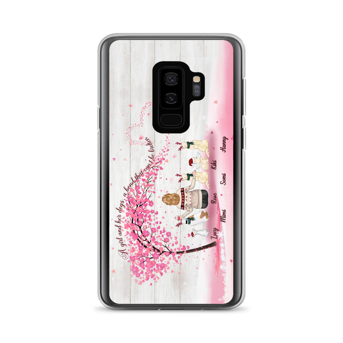 Personalized Dog Mom/Dad Phone Case - Mom/Dad With Up To 5 Dogs - Gift Idea For Dog Lovers - A Girl And Her Dogs, A Bond That Can't Be Broken - Case For iPhone/Samsung