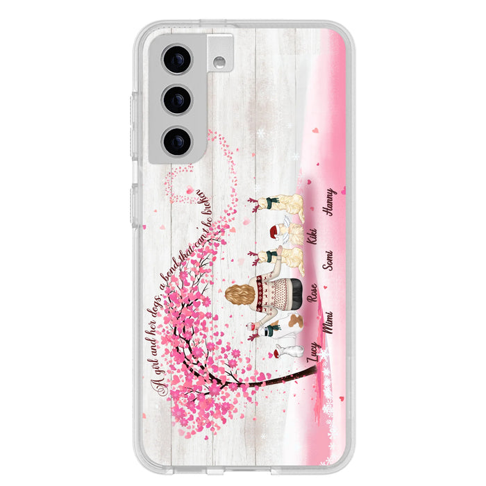 Personalized Dog Mom/Dad Phone Case - Mom/Dad With Up To 5 Dogs - Gift Idea For Dog Lovers - A Girl And Her Dogs, A Bond That Can't Be Broken - Case For iPhone/Samsung
