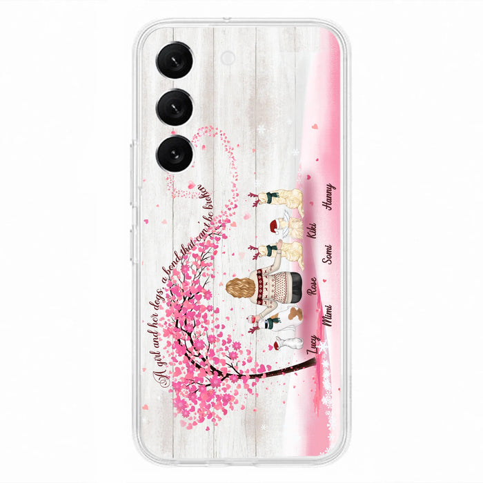 Personalized Dog Mom/Dad Phone Case - Mom/Dad With Up To 5 Dogs - Gift Idea For Dog Lovers - A Girl And Her Dogs, A Bond That Can't Be Broken - Case For iPhone/Samsung
