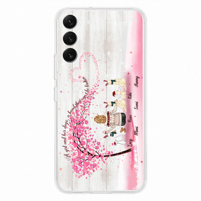 Personalized Dog Mom/Dad Phone Case - Mom/Dad With Up To 5 Dogs - Gift Idea For Dog Lovers - A Girl And Her Dogs, A Bond That Can't Be Broken - Case For iPhone/Samsung