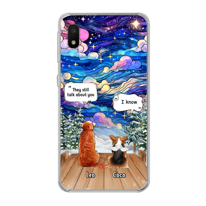 Personalized Dog Memorial Phone Case - Up to 4 Pets - Memorial Gift Idea For Dog/Cat/Rabbit Lovers - They Still Talk About You - Case For iPhone/Samsung
