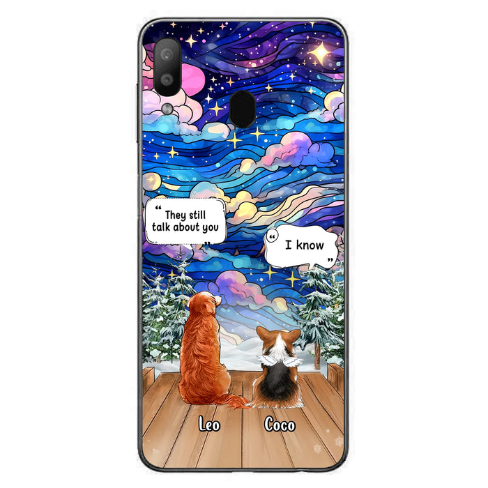 Personalized Dog Memorial Phone Case - Up to 4 Pets - Memorial Gift Idea For Dog/Cat/Rabbit Lovers - They Still Talk About You - Case For iPhone/Samsung
