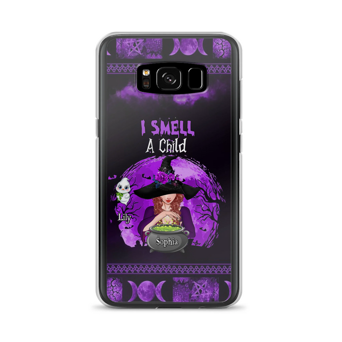 Custom Personalized Witch Phone Case - Upto 10 Children - Halloween Gift Idea for Family - I Smell Children - Case for iPhone/Samsung