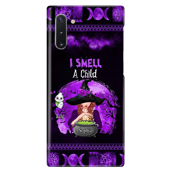 Custom Personalized Witch Phone Case - Upto 10 Children - Halloween Gift Idea for Family - I Smell Children - Case for iPhone/Samsung