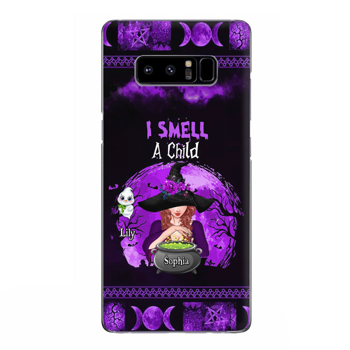 Custom Personalized Witch Phone Case - Upto 10 Children - Halloween Gift Idea for Family - I Smell Children - Case for iPhone/Samsung