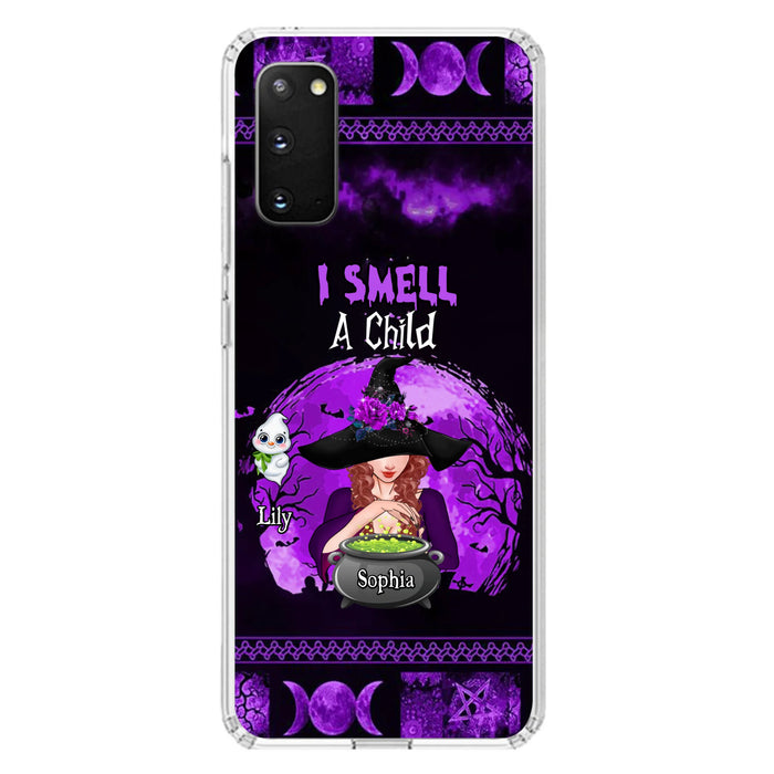 Custom Personalized Witch Phone Case - Upto 10 Children - Halloween Gift Idea for Family - I Smell Children - Case for iPhone/Samsung