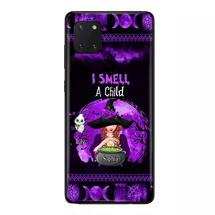 Custom Personalized Witch Phone Case - Upto 10 Children - Halloween Gift Idea for Family - I Smell Children - Case for iPhone/Samsung