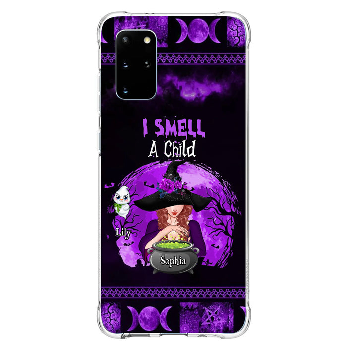 Custom Personalized Witch Phone Case - Upto 10 Children - Halloween Gift Idea for Family - I Smell Children - Case for iPhone/Samsung
