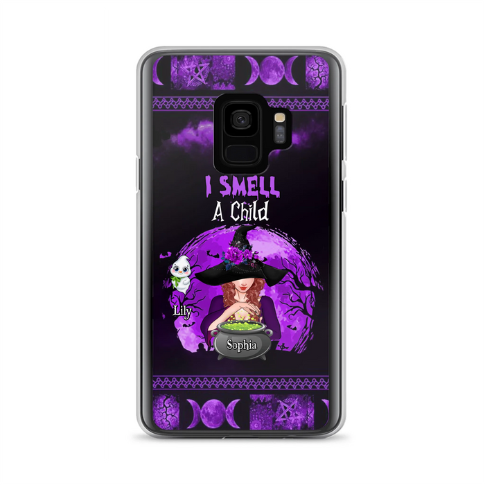 Custom Personalized Witch Phone Case - Upto 10 Children - Halloween Gift Idea for Family - I Smell Children - Case for iPhone/Samsung