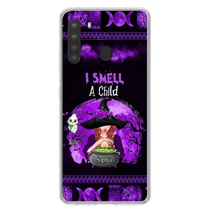 Custom Personalized Witch Phone Case - Upto 10 Children - Halloween Gift Idea for Family - I Smell Children - Case for iPhone/Samsung
