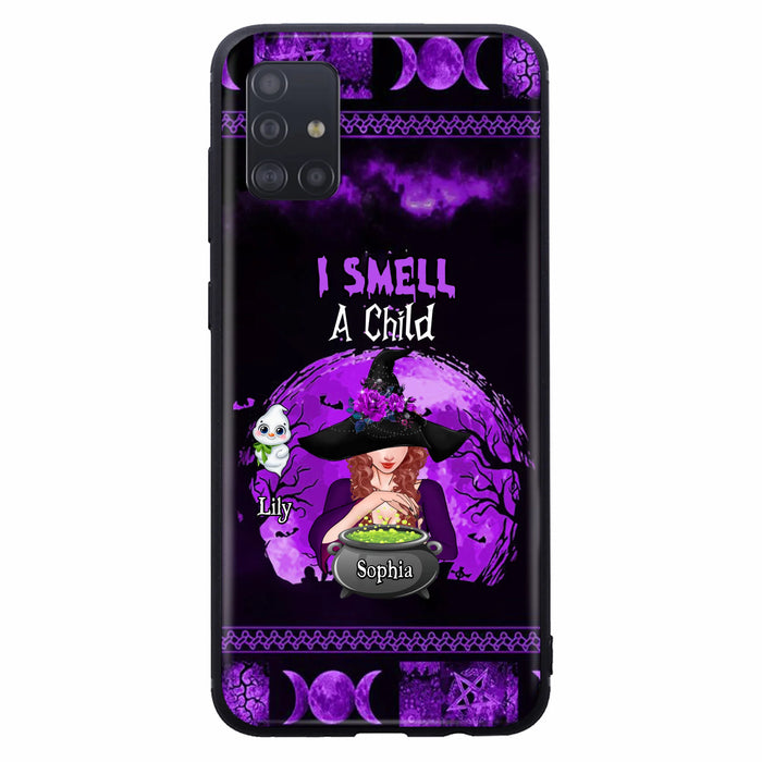 Custom Personalized Witch Phone Case - Upto 10 Children - Halloween Gift Idea for Family - I Smell Children - Case for iPhone/Samsung