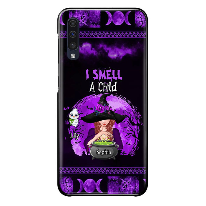 Custom Personalized Witch Phone Case - Upto 10 Children - Halloween Gift Idea for Family - I Smell Children - Case for iPhone/Samsung