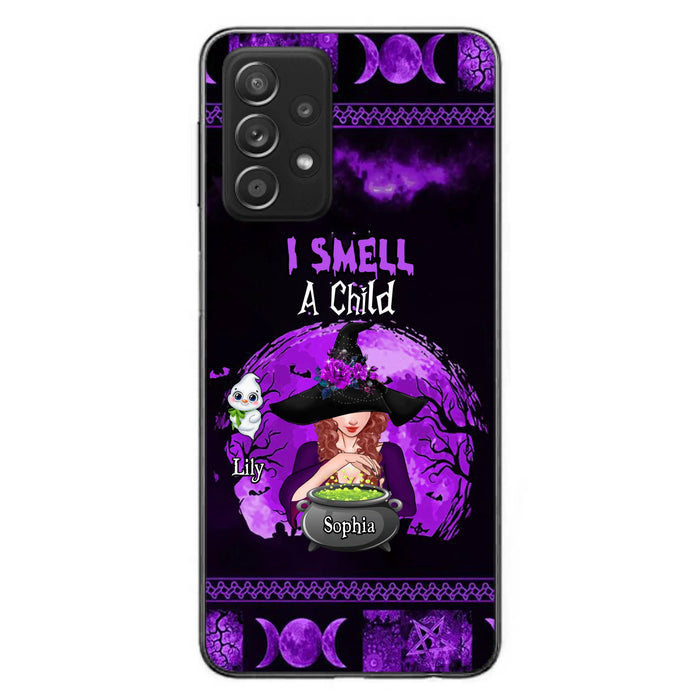Custom Personalized Witch Phone Case - Upto 10 Children - Halloween Gift Idea for Family - I Smell Children - Case for iPhone/Samsung