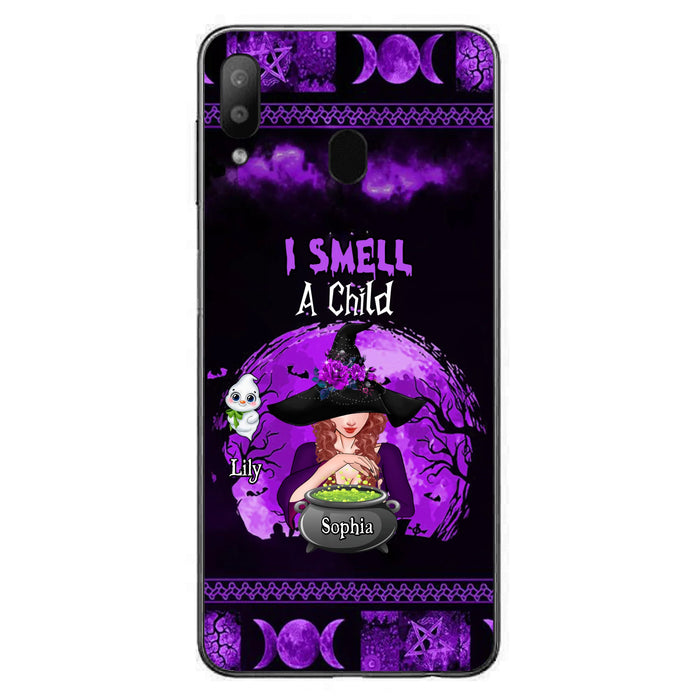 Custom Personalized Witch Phone Case - Upto 10 Children - Halloween Gift Idea for Family - I Smell Children - Case for iPhone/Samsung