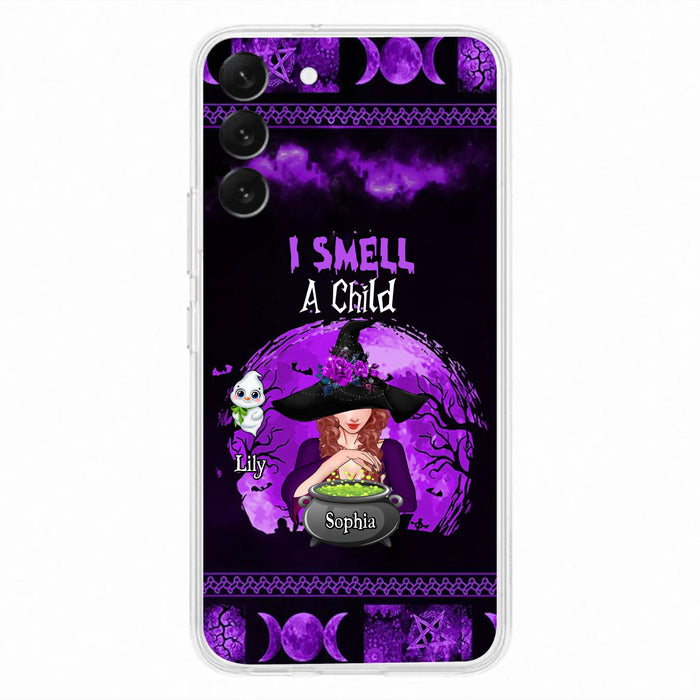 Custom Personalized Witch Phone Case - Upto 10 Children - Halloween Gift Idea for Family - I Smell Children - Case for iPhone/Samsung