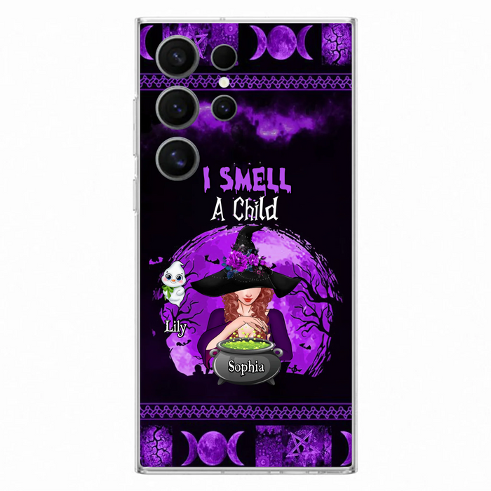 Custom Personalized Witch Phone Case - Upto 10 Children - Halloween Gift Idea for Family - I Smell Children - Case for iPhone/Samsung