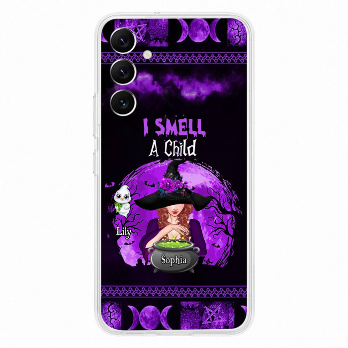 Custom Personalized Witch Phone Case - Upto 10 Children - Halloween Gift Idea for Family - I Smell Children - Case for iPhone/Samsung