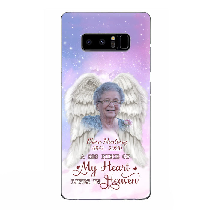 Custom Personalized Memorial Photo Phone Case - Memorial Gift Idea for Family - A Big Piece Of My Heart Lives In Heaven - Case for iPhone/Samsung