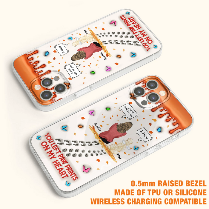 Custom Personalized Memorial Dog Phone Case - Memorial Gift Idea For Pet Lover - Case For iPhone/ Samsung - You Left Paw Prints On My Heart