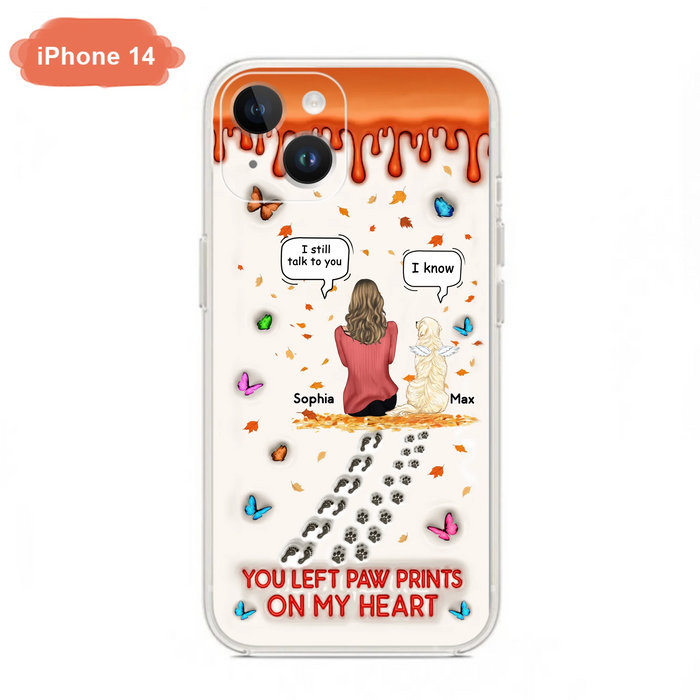 Custom Personalized Memorial Dog Phone Case - Memorial Gift Idea For Pet Lover - Case For iPhone/ Samsung - You Left Paw Prints On My Heart