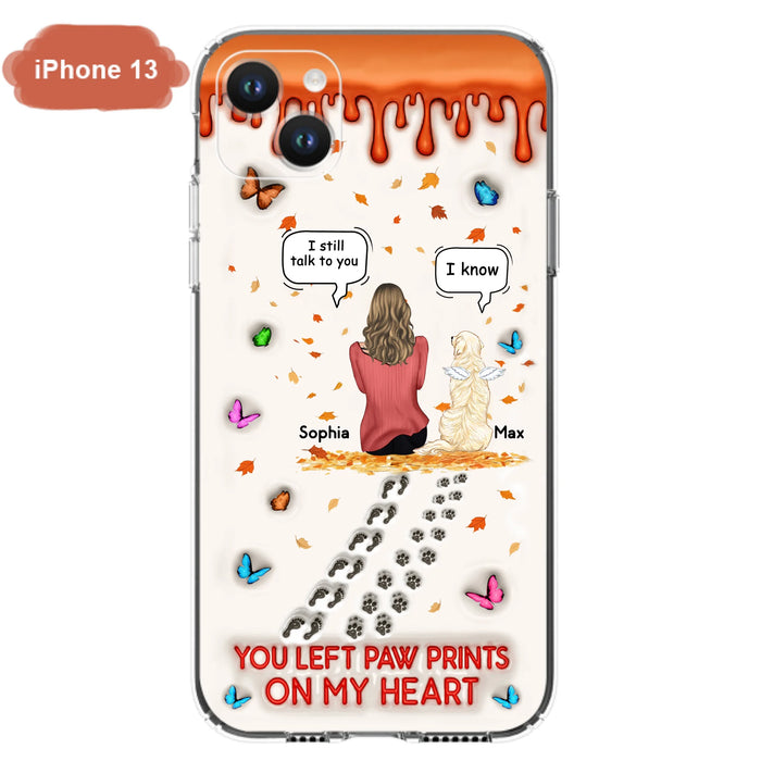 Custom Personalized Memorial Dog Phone Case - Memorial Gift Idea For Pet Lover - Case For iPhone/ Samsung - You Left Paw Prints On My Heart
