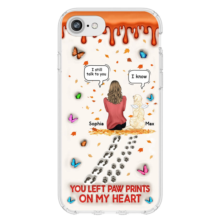 Custom Personalized Memorial Dog Phone Case - Memorial Gift Idea For Pet Lover - Case For iPhone/ Samsung - You Left Paw Prints On My Heart