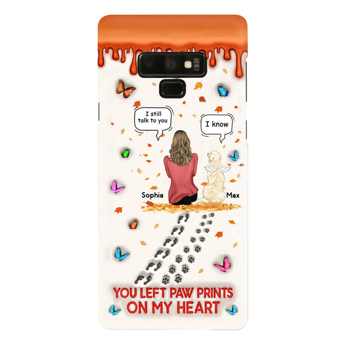 Custom Personalized Memorial Dog Phone Case - Memorial Gift Idea For Pet Lover - Case For iPhone/ Samsung - You Left Paw Prints On My Heart