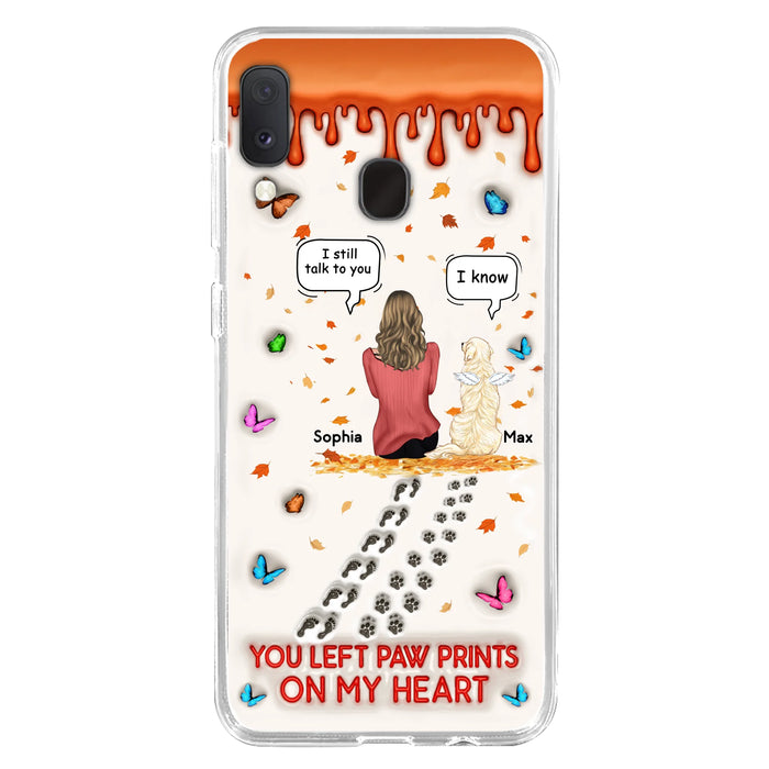 Custom Personalized Memorial Dog Phone Case - Memorial Gift Idea For Pet Lover - Case For iPhone/ Samsung - You Left Paw Prints On My Heart