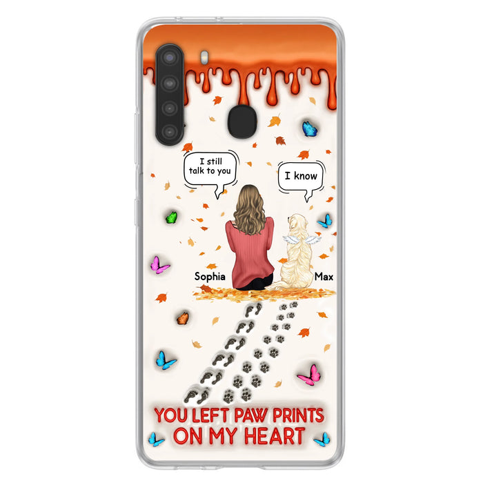 Custom Personalized Memorial Dog Phone Case - Memorial Gift Idea For Pet Lover - Case For iPhone/ Samsung - You Left Paw Prints On My Heart