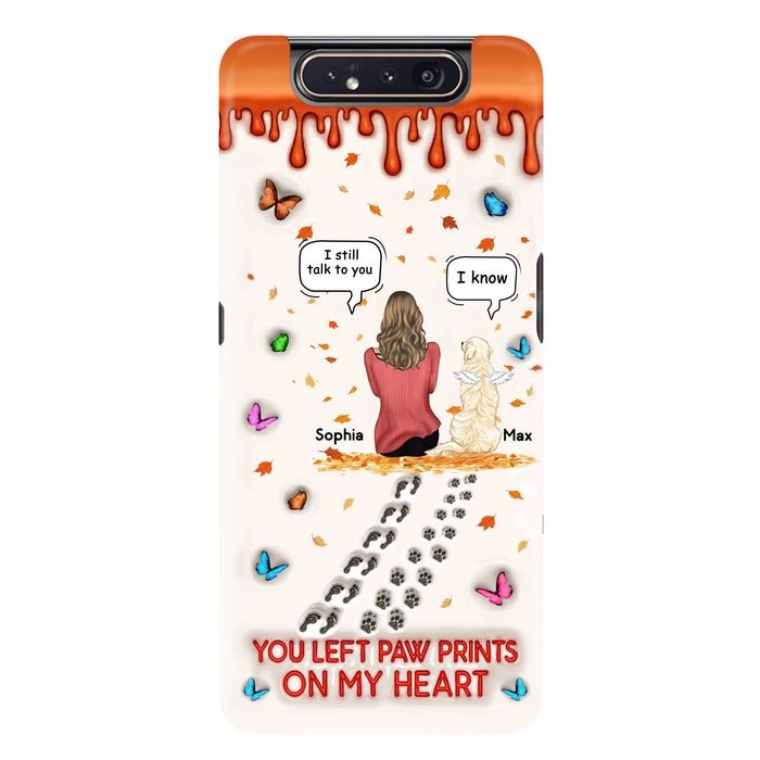 Custom Personalized Memorial Dog Phone Case - Memorial Gift Idea For Pet Lover - Case For iPhone/ Samsung - You Left Paw Prints On My Heart