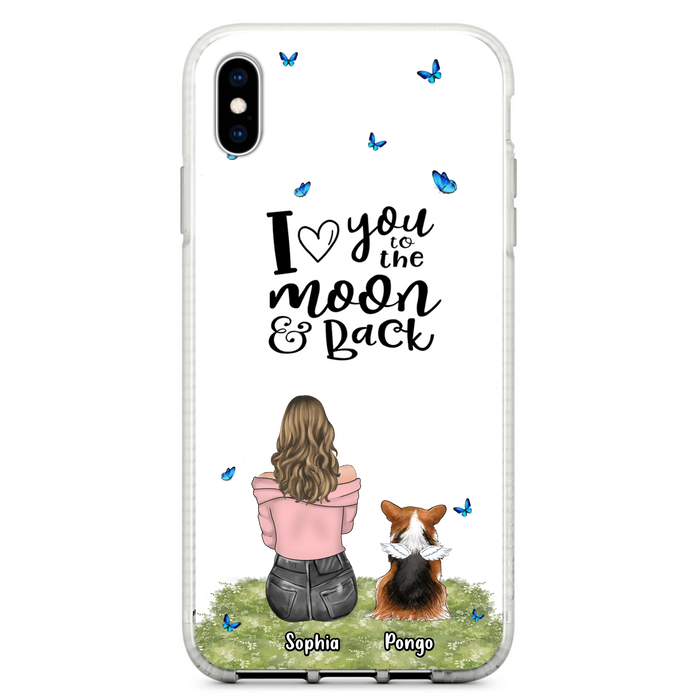 Personalized Dog Phone Case - Up to 4 Dogs - Gift Idea For Dog Owners - I Love You To The Moon & Back - Case For iPhone/Samsung