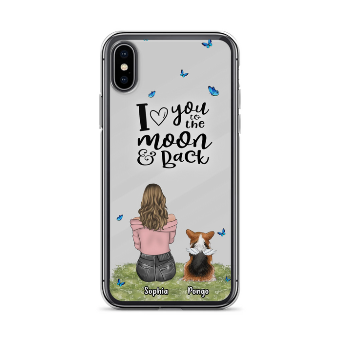 Personalized Dog Phone Case - Up to 4 Dogs - Gift Idea For Dog Owners - I Love You To The Moon & Back - Case For iPhone/Samsung