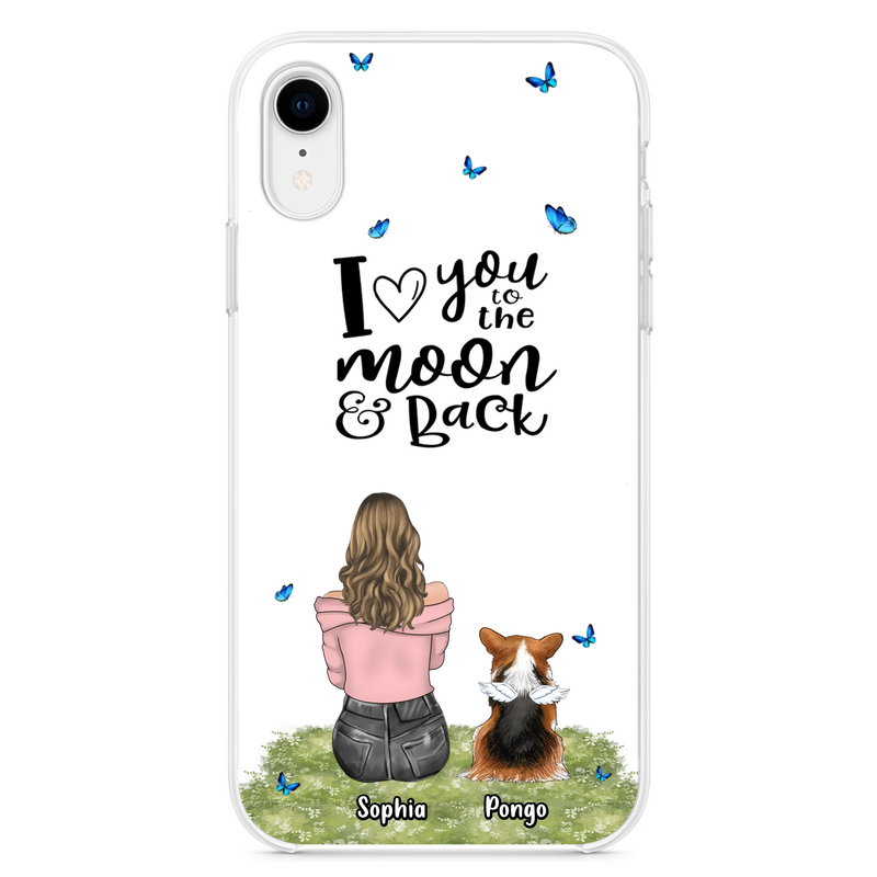 Personalized Dog Phone Case - Up to 4 Dogs - Gift Idea For Dog Owners - I Love You To The Moon & Back - Case For iPhone/Samsung