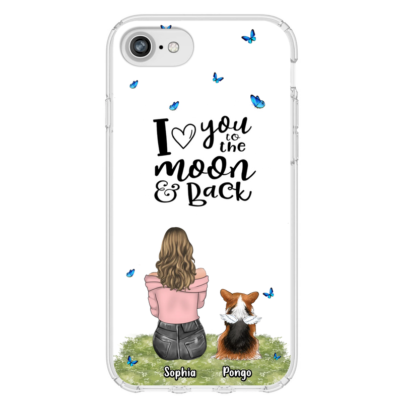 Personalized Dog Phone Case - Up to 4 Dogs - Gift Idea For Dog Owners - I Love You To The Moon & Back - Case For iPhone/Samsung