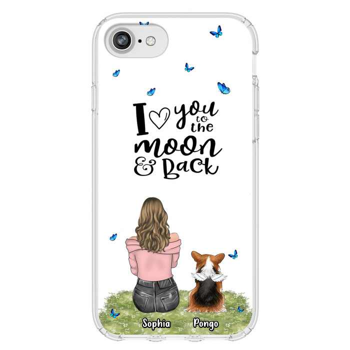Personalized Dog Phone Case - Up to 4 Dogs - Gift Idea For Dog Owners - I Love You To The Moon & Back - Case For iPhone/Samsung