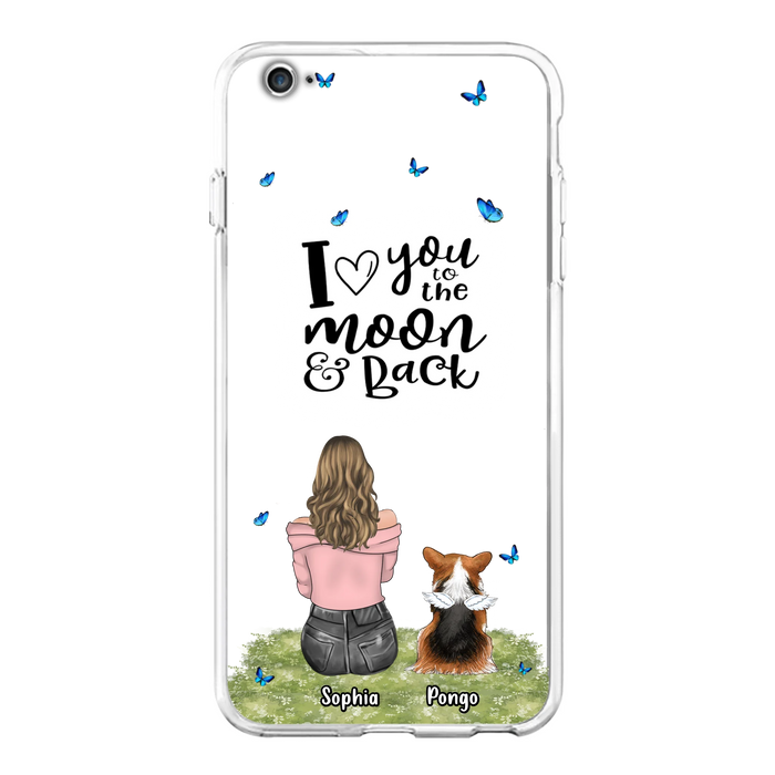 Personalized Dog Phone Case - Up to 4 Dogs - Gift Idea For Dog Owners - I Love You To The Moon & Back - Case For iPhone/Samsung