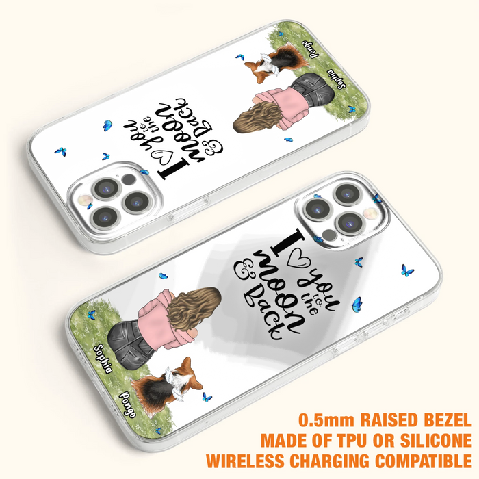 Personalized Dog Phone Case - Up to 4 Dogs - Gift Idea For Dog Owners - I Love You To The Moon & Back - Case For iPhone/Samsung
