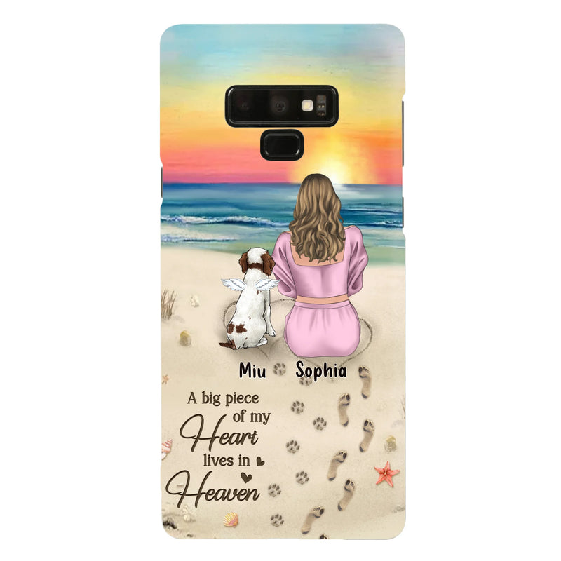 Personalized Memorial Dog Mom Phone Case - Up to 3 Dogs - Memorial Gift Idea for Dog Owners - A Big Piece Of My Heart Lives In Heaven - Case for iPhone/Samsung