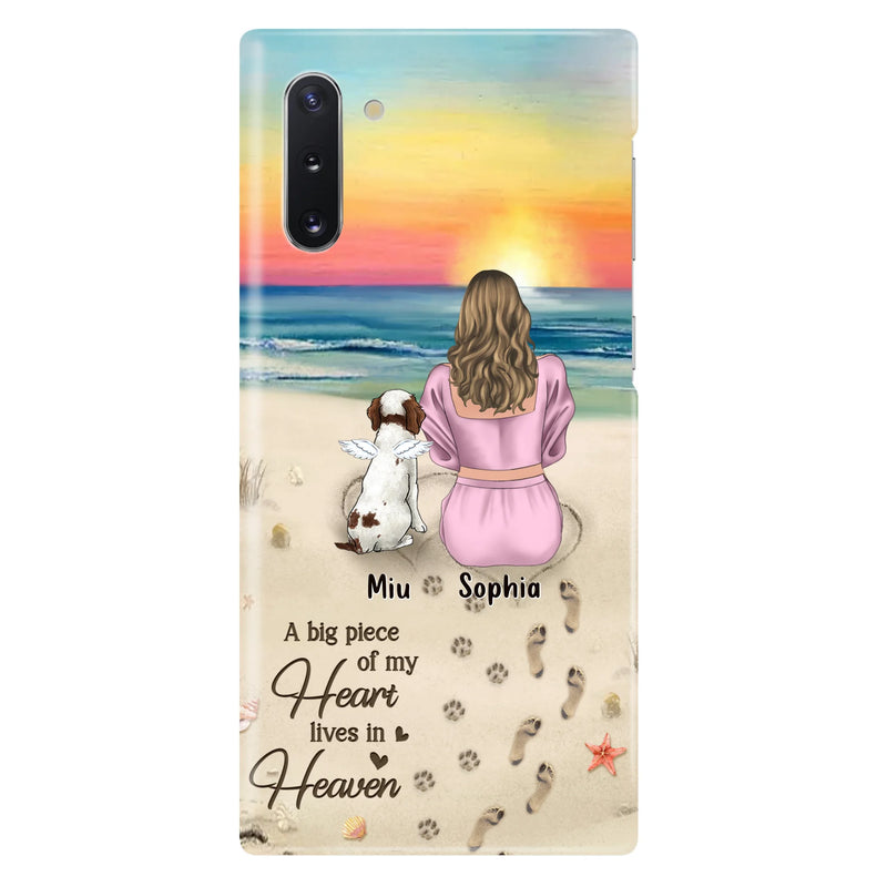 Personalized Memorial Dog Mom Phone Case - Up to 3 Dogs - Memorial Gift Idea for Dog Owners - A Big Piece Of My Heart Lives In Heaven - Case for iPhone/Samsung