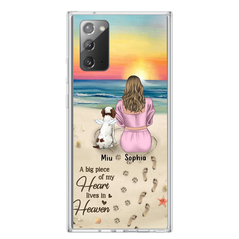 Personalized Memorial Dog Mom Phone Case - Up to 3 Dogs - Memorial Gift Idea for Dog Owners - A Big Piece Of My Heart Lives In Heaven - Case for iPhone/Samsung