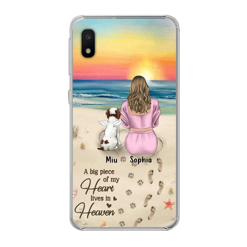 Personalized Memorial Dog Mom Phone Case - Up to 3 Dogs - Memorial Gift Idea for Dog Owners - A Big Piece Of My Heart Lives In Heaven - Case for iPhone/Samsung