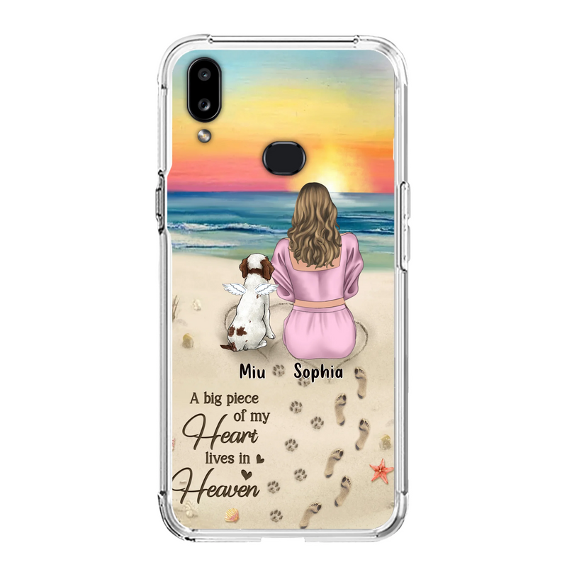 Personalized Memorial Dog Mom Phone Case - Up to 3 Dogs - Memorial Gift Idea for Dog Owners - A Big Piece Of My Heart Lives In Heaven - Case for iPhone/Samsung