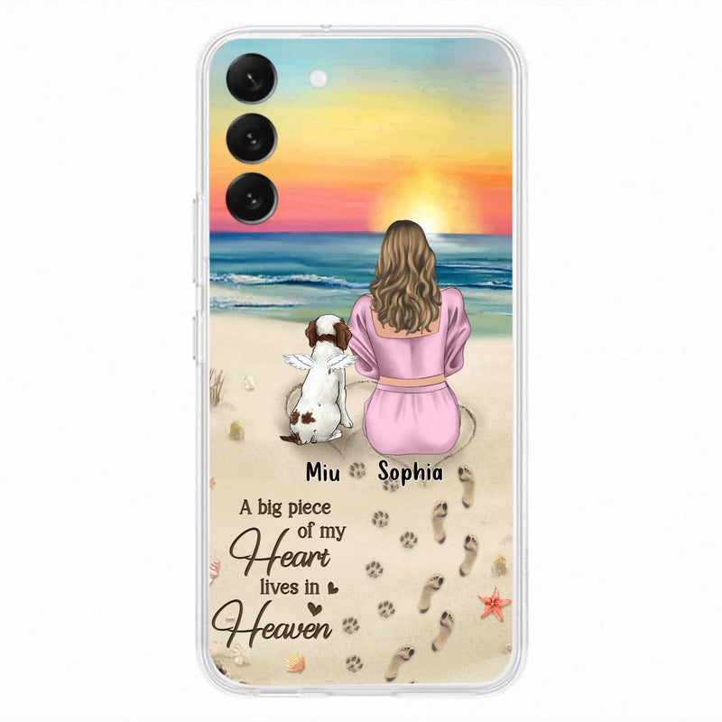 Personalized Memorial Dog Mom Phone Case - Up to 3 Dogs - Memorial Gift Idea for Dog Owners - A Big Piece Of My Heart Lives In Heaven - Case for iPhone/Samsung