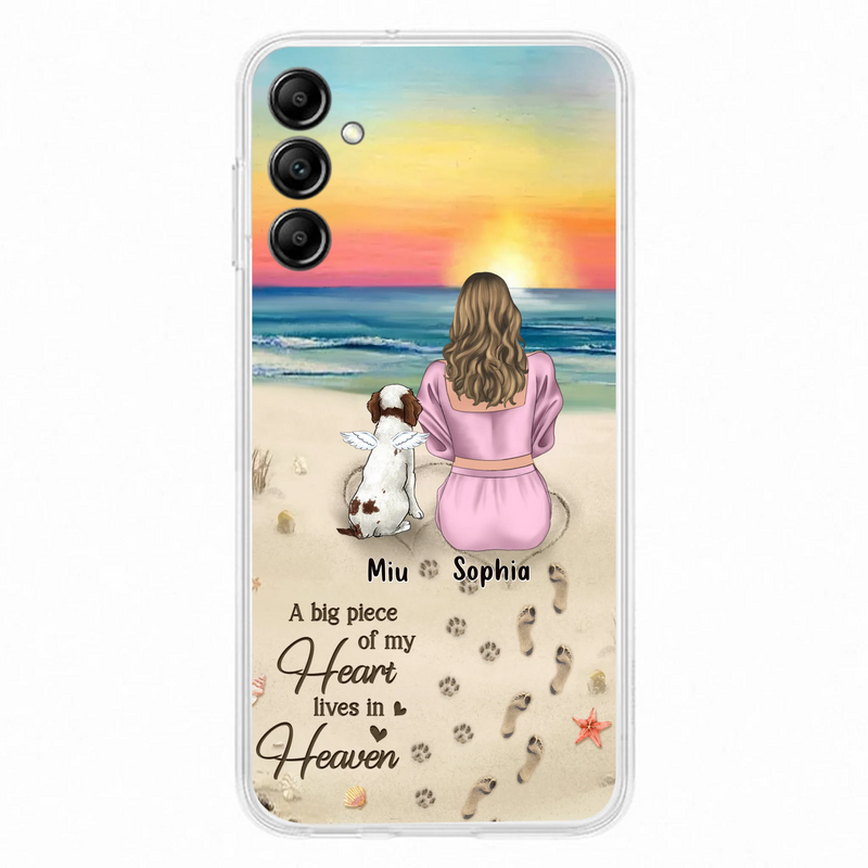 Personalized Memorial Dog Mom Phone Case - Up to 3 Dogs - Memorial Gift Idea for Dog Owners - A Big Piece Of My Heart Lives In Heaven - Case for iPhone/Samsung